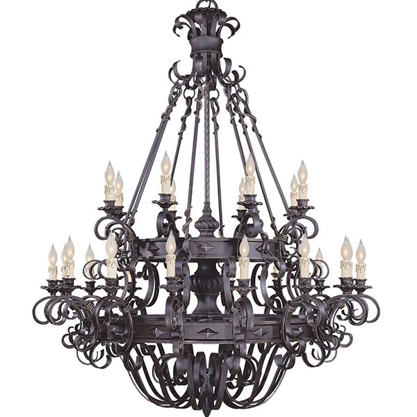 Vintage Iron Simple Candle Art Chandelier for Living Room / Villa / Stairs-MEET LIGHTING