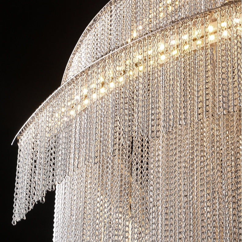 Extra Large Multi-layered Post-Modern Luxury Metal Chains Chandelier for High-ceiling Room-MEET LIGHTING