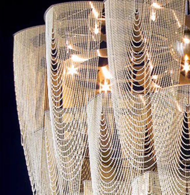 Oversized Post-Modern Aluminium Chain Tassel Pendant Chandelier for Large Living Room/Staircase/Villa-MEET LIGHTING