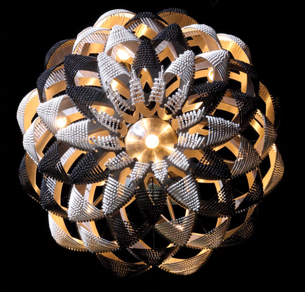 Oversized Post-Modern Aluminium Chain Tassel Pendant Chandelier for Large Living Room/Staircase/Villa-MEET LIGHTING