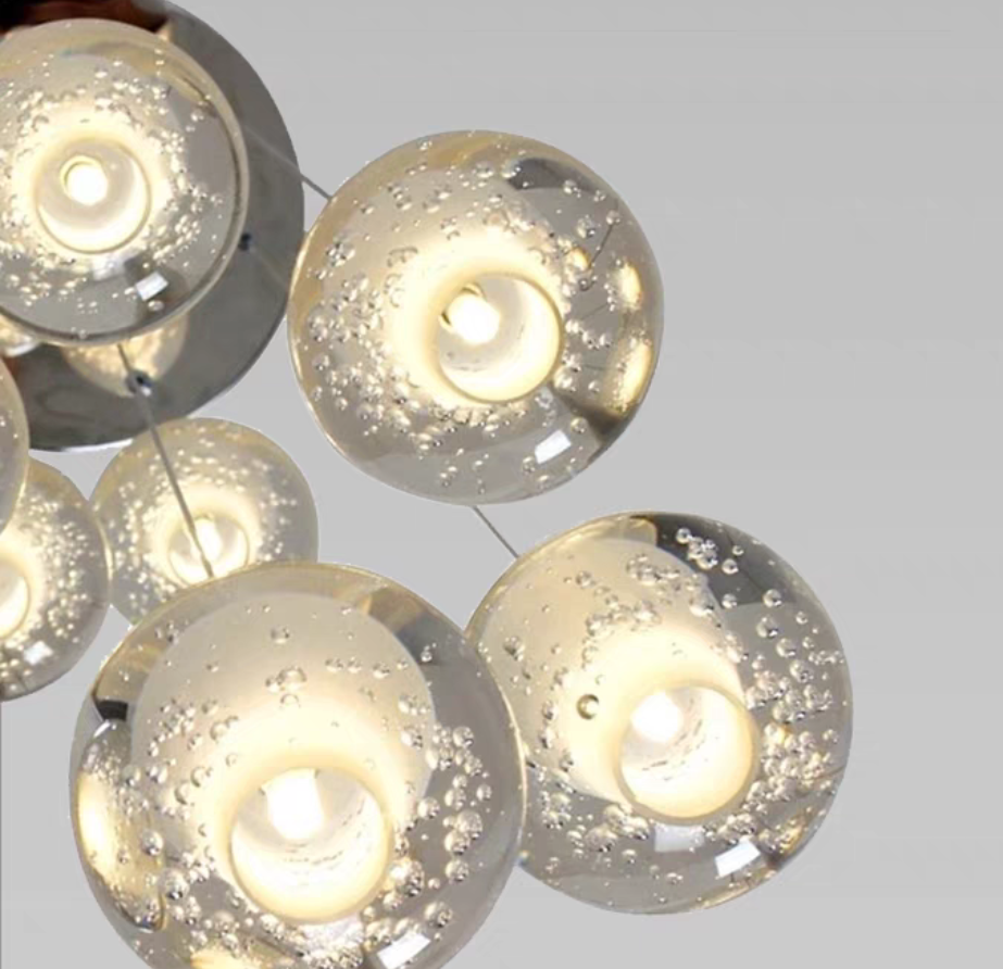 Oversized Nordic Art Round Air Bubbles Pendant Chandelier for Stairs/Spiral Staircase/Hotel Lobby-MEET LIGHTING