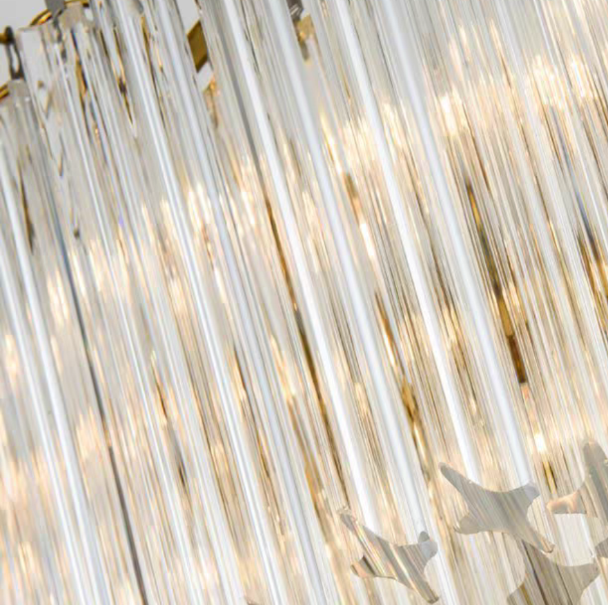 Multi-Tier Modern Light Luxury Crystal Rods Pendant Chandelier for Living Room/Bedroom/Foyer/Entrys-MEET LIGHTING