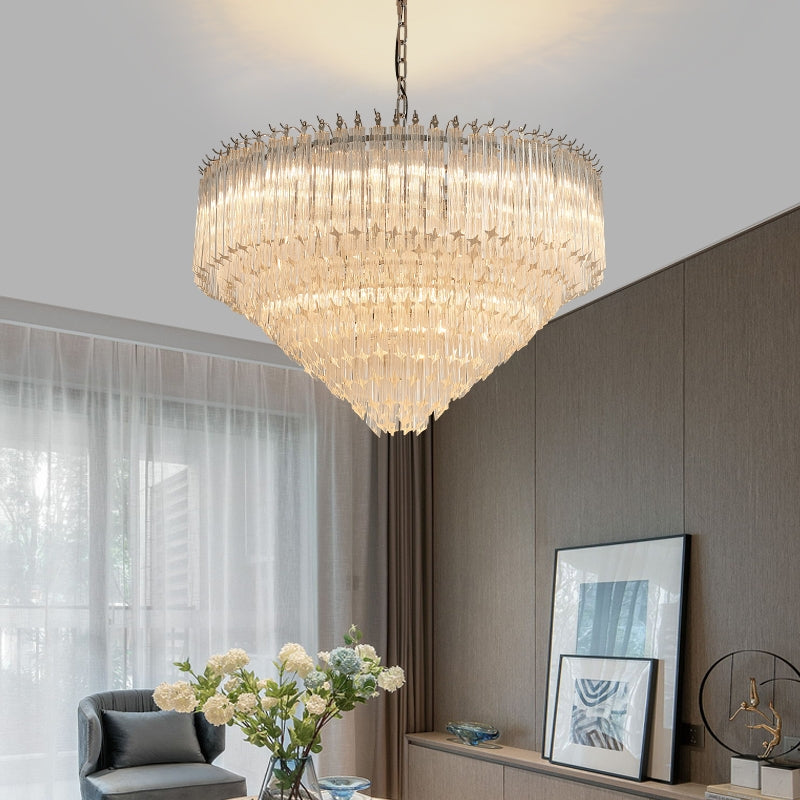 Multi-Tier Modern Light Luxury Crystal Rods Pendant Chandelier for Living Room/Bedroom/Foyer/Entrys-MEET LIGHTING