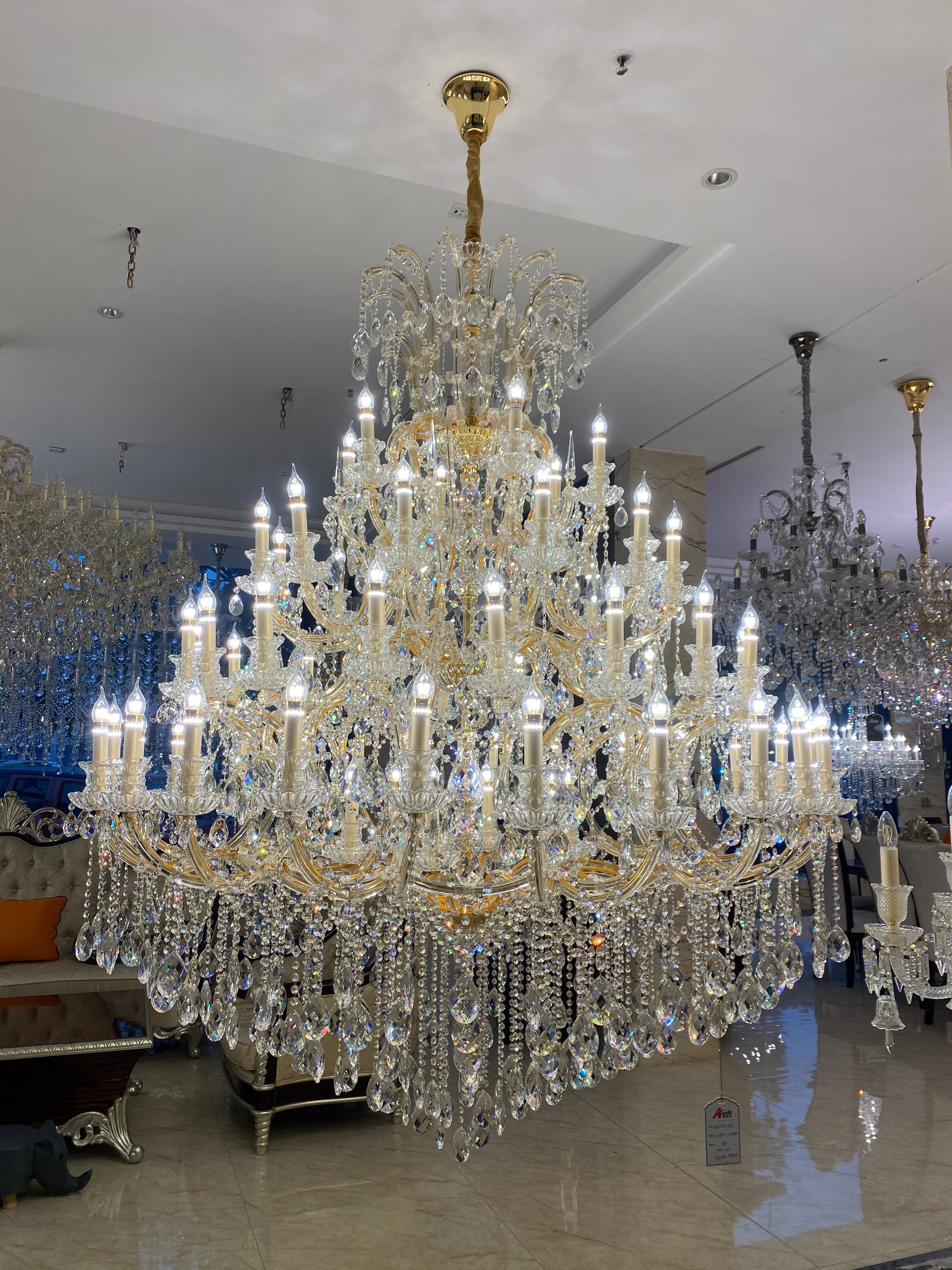 Extra Large Multi-tiered Candle Light Crystal Chandelier for Hotel/Restaurant-MEET LIGHTING
