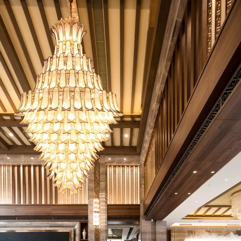 Extra Large Luxury Multi-tier Gold CrystalChandelier for Stairs/Large High-ceiling Room-MEET LIGHTING