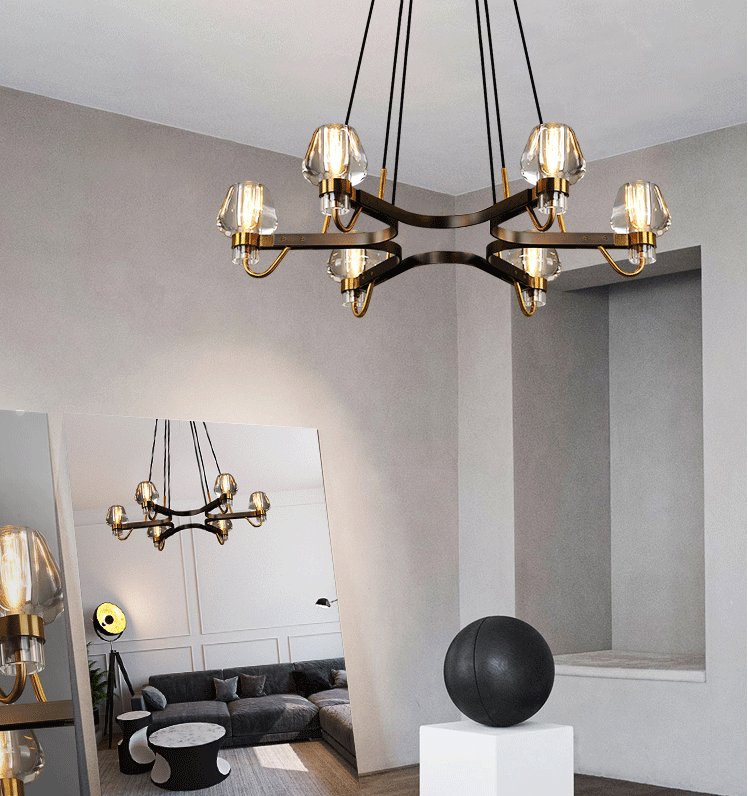 Post-modern Light Luxury Full Brass Chandelier for Living Room/Bedroom-MEET LIGHTING