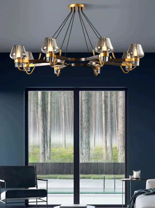 Post-modern Light Luxury Full Brass Chandelier for Living Room/Bedroom-MEET LIGHTING