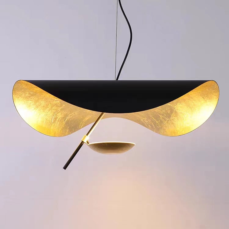 Designer Model Modern Art Hat Shape Gold Leaf Pendant Chandelier for Living/Dining Room-MEET LIGHTING