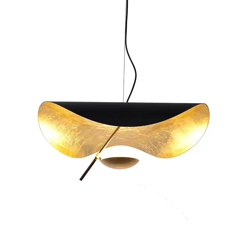 Designer Model Modern Art Hat Shape Gold Leaf Pendant Chandelier for Living/Dining Room-MEET LIGHTING