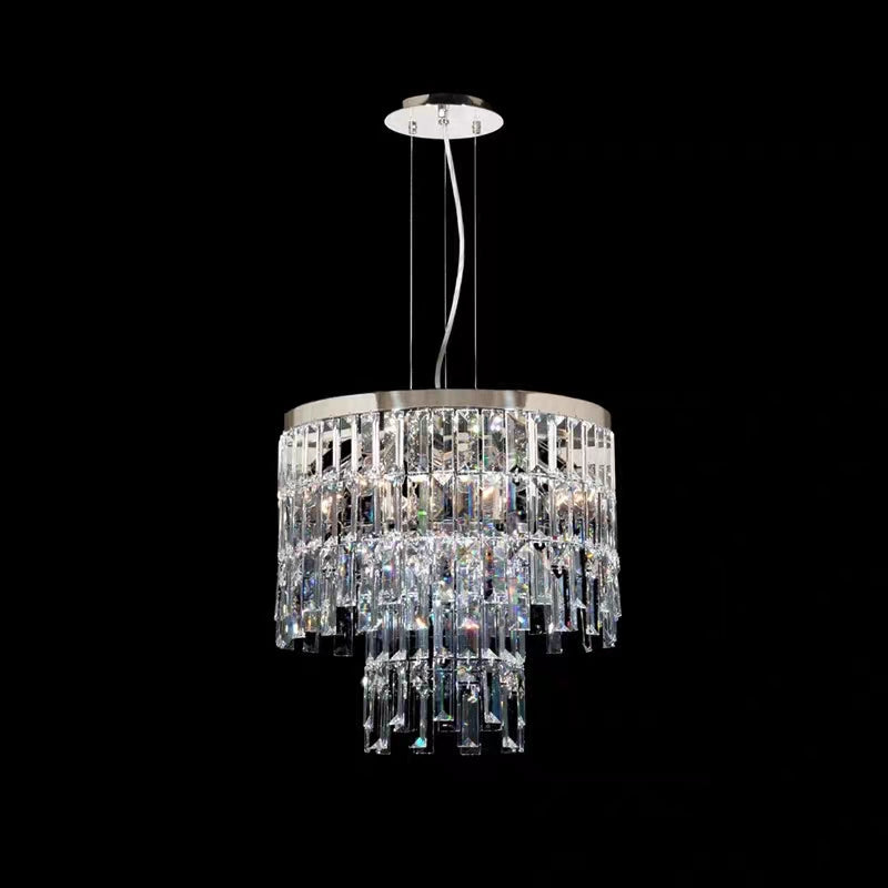 Modern Light Luxury Trendy Layers Crystal Pendant Chandelier for Living Room/Bedroom-MEET LIGHTING