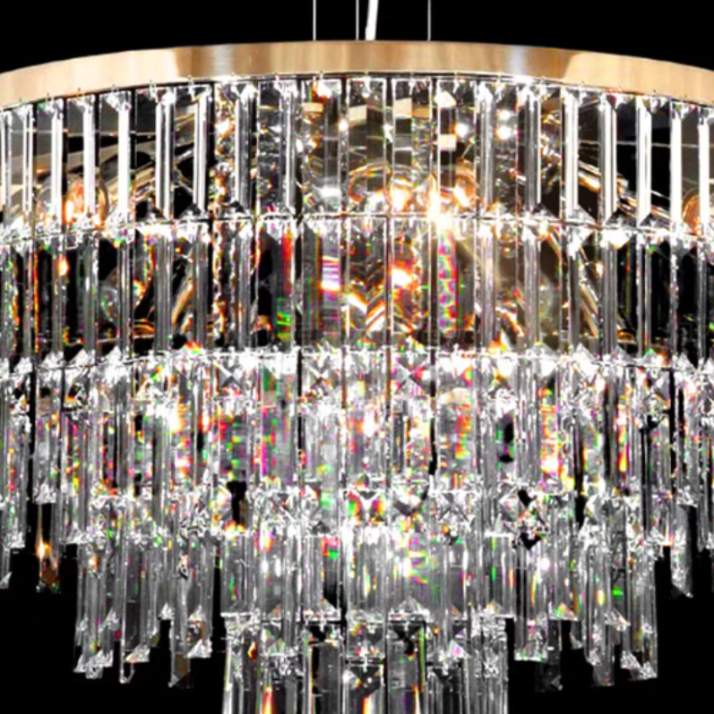 Modern Light Luxury Trendy Layers Crystal Pendant Chandelier for Living Room/Bedroom-MEET LIGHTING