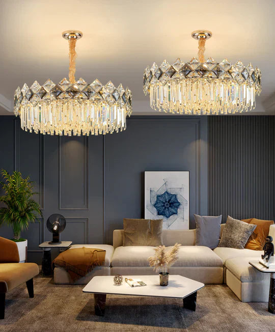 Modern Luxury Tiered Transparent Crystal Chandelier Suit for Living/Dining Room/Bedroom-MEET LIGHTING