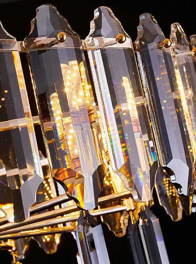 Modern Elegant Transparent Crystal Gold Chandelier Suit for Dining/Living Room-MEET LIGHTING