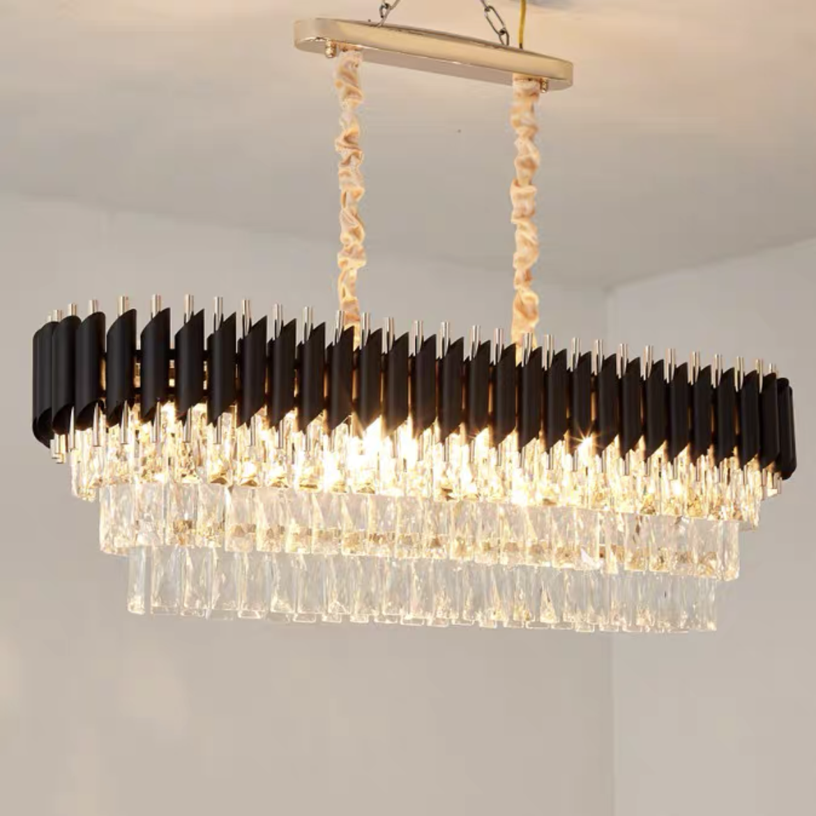 Modern Luxury Multi-Tier Oval/Round Crystal Tiered Chandelier-MEET LIGHTING