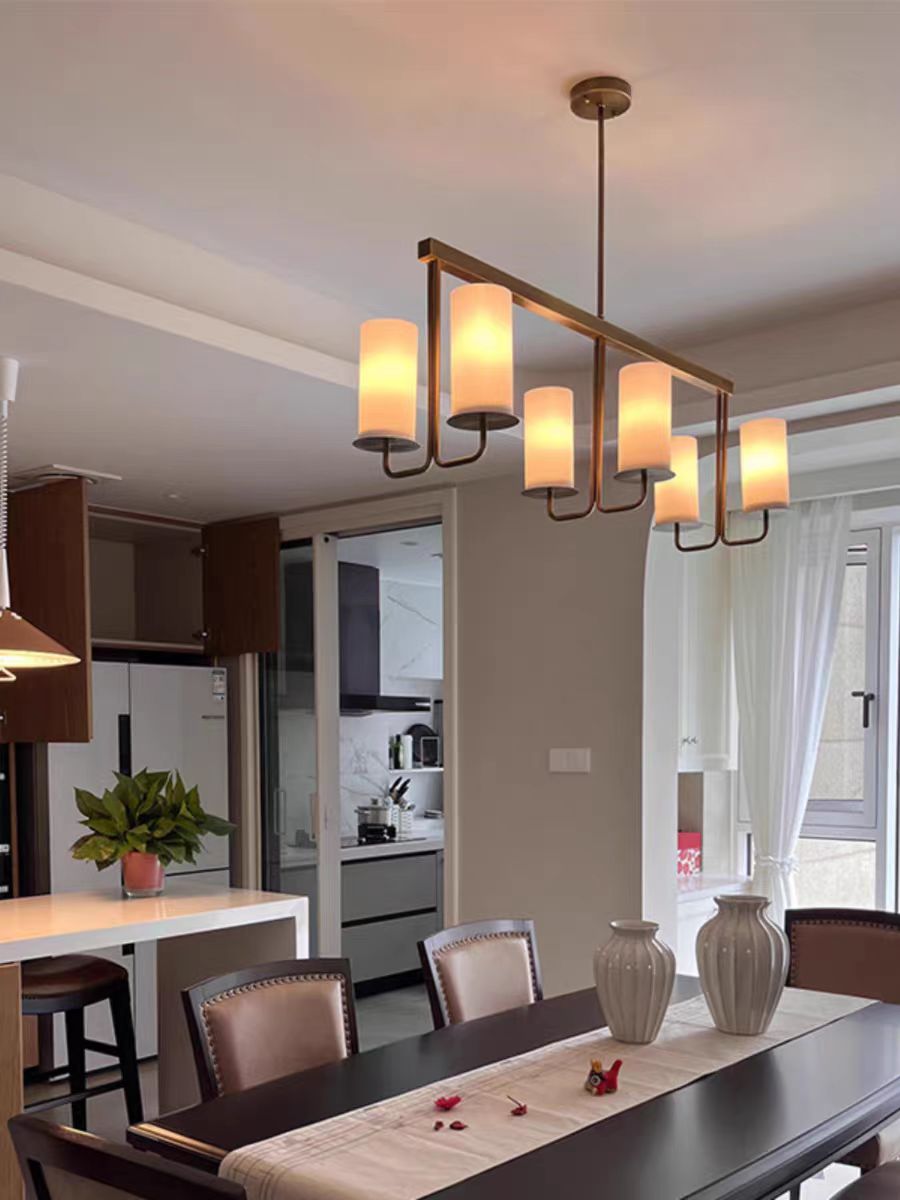 Modern Style Minimalism White Shades Chandelier/Wall Light in Brass-MEET LIGHTING
