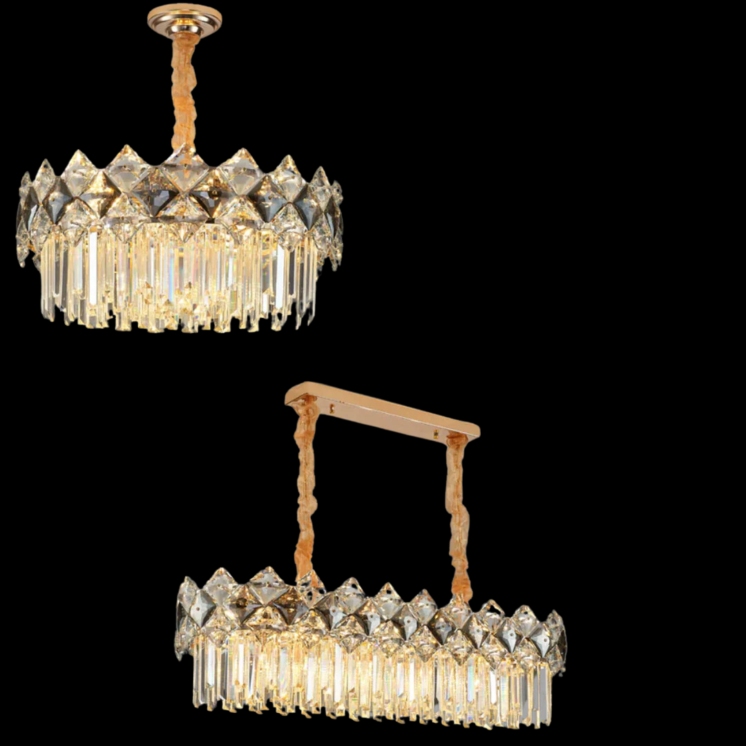 Modern Luxury Tiered Transparent Crystal Chandelier Suit for Living/Dining Room/Bedroom-MEET LIGHTING