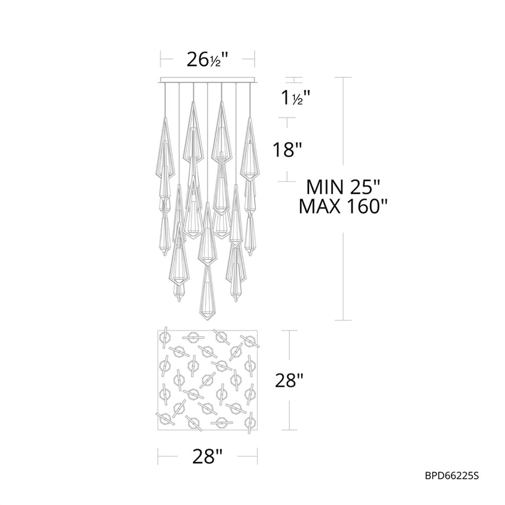 Devotion Linear Chandelier 25 Light