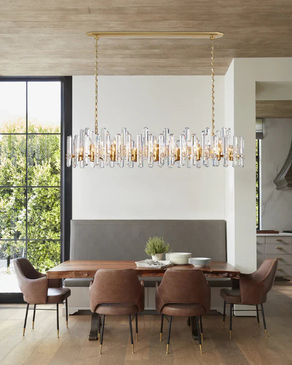 Bonnington Crystal Linear Chandelier 54"-MEET LIGHTING