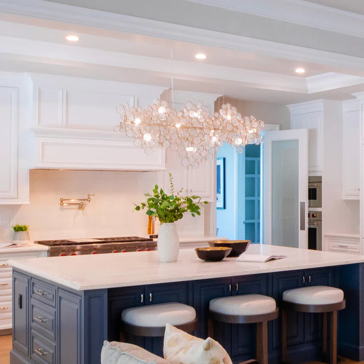 Trento Clustered Glass Linear Chandelier 55"