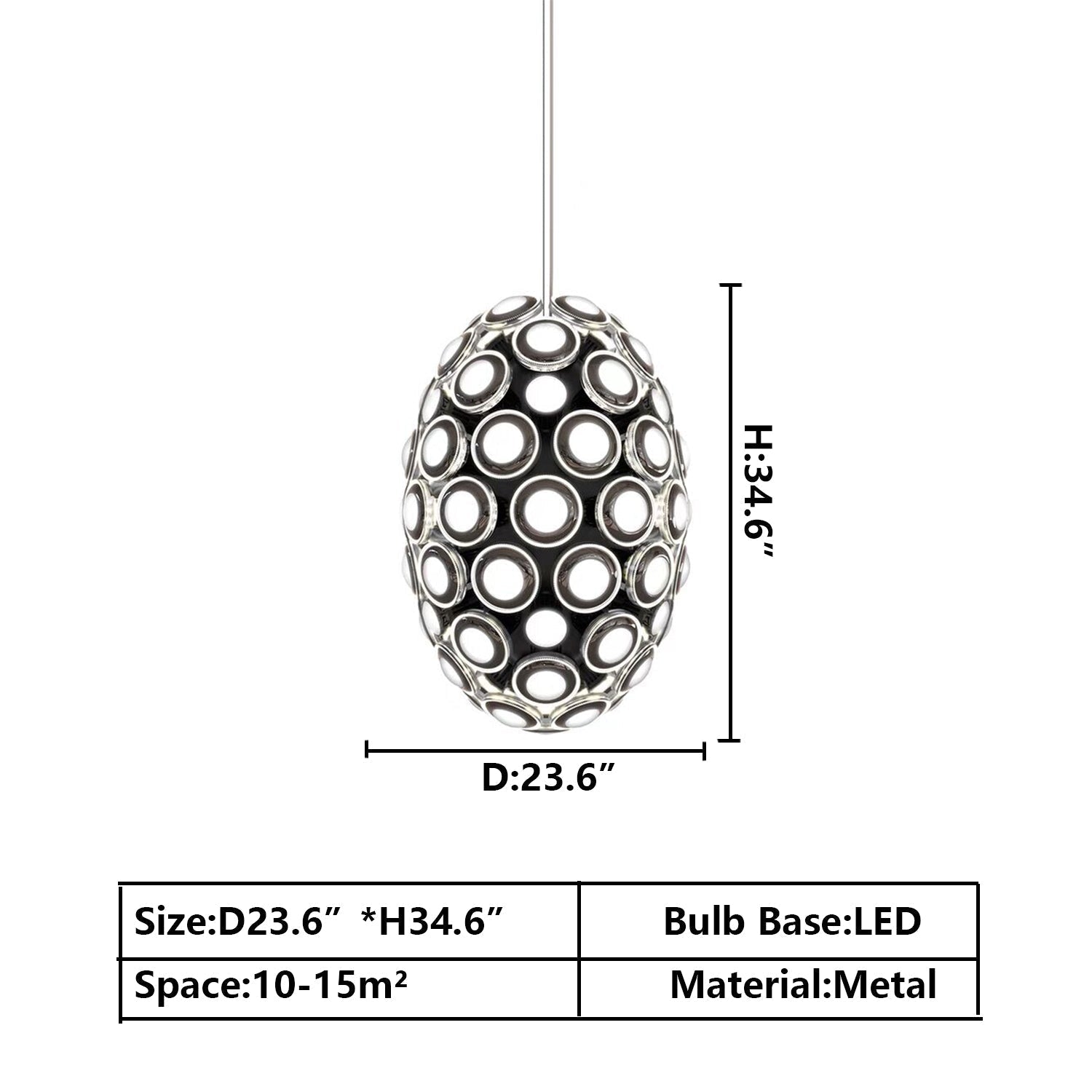 Modern Art Egg-shaped Chandelier Iconic Eyes LED Pendant Light For Dining Room/Living Room-MEET LIGHTING