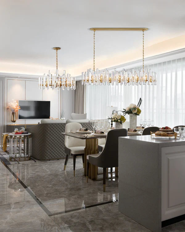 Bonnington Crystal Linear Chandelier 54"-MEET LIGHTING