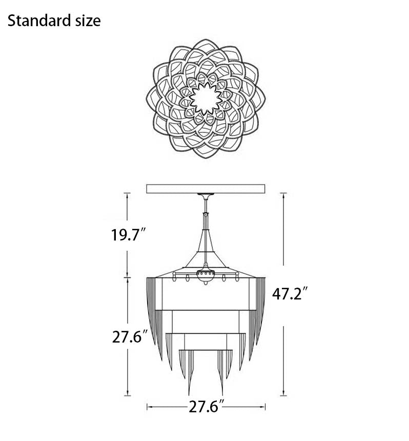 Oversized Post-Modern Aluminium Chain Tassel Pendant Chandelier for Large Living Room/Staircase/Villa-MEET LIGHTING