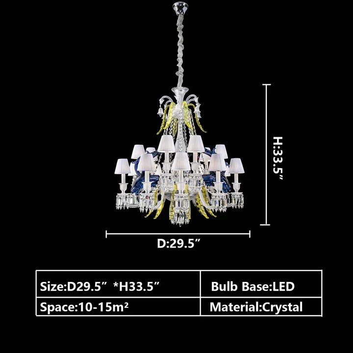 Traditional Colorful Candle Branch Blue Deer Crystal Chandelier for Living Room/Dining Room-MEET LIGHTING