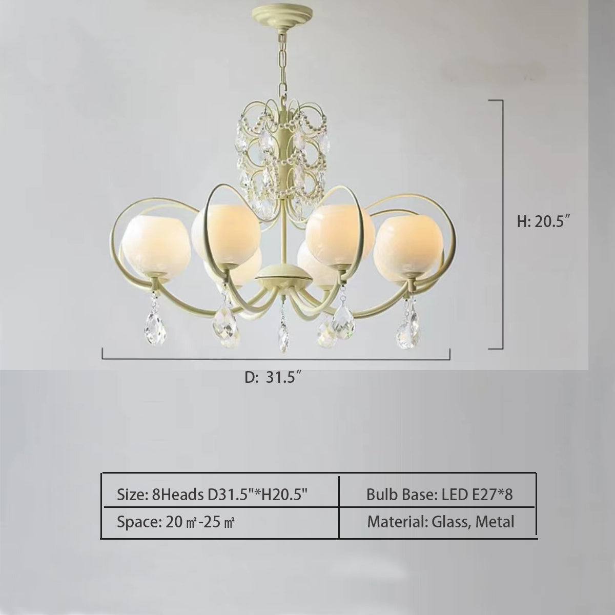 French Modern Minimalist Cream Style Dome Chandelier for Living Room/Bedroom-MEET LIGHTING