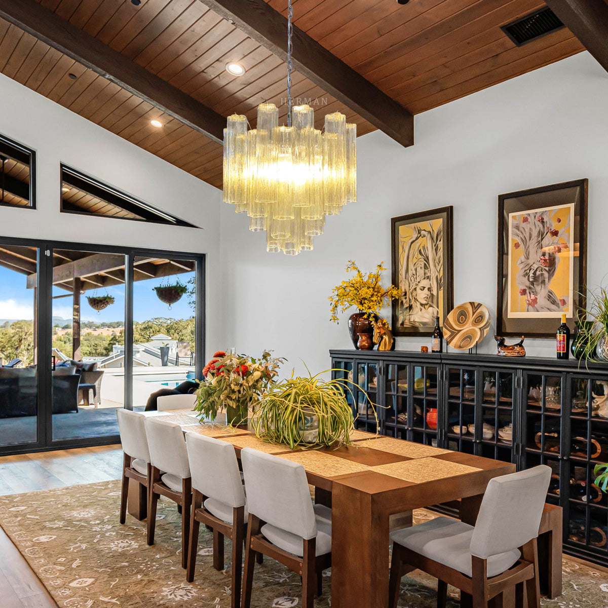 Murano Chandelier – 36 tubes – Yellow