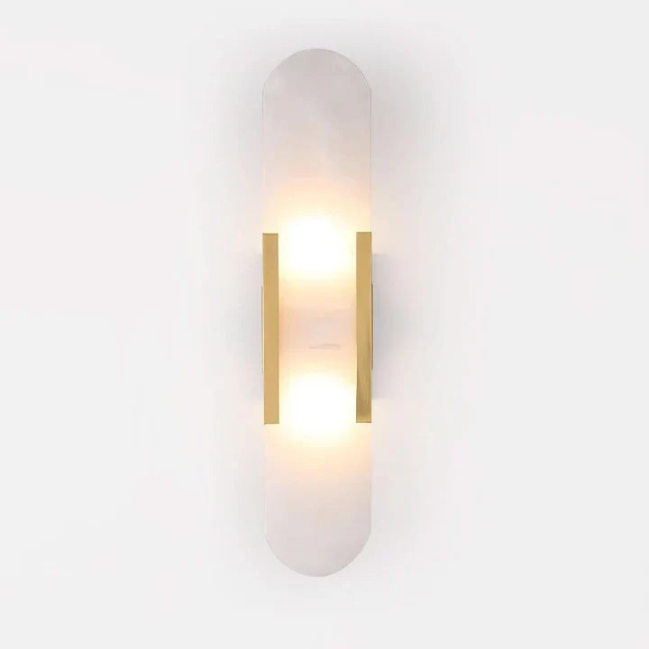 Modern Melange Elongated Alabaster Linear Wall Sconce