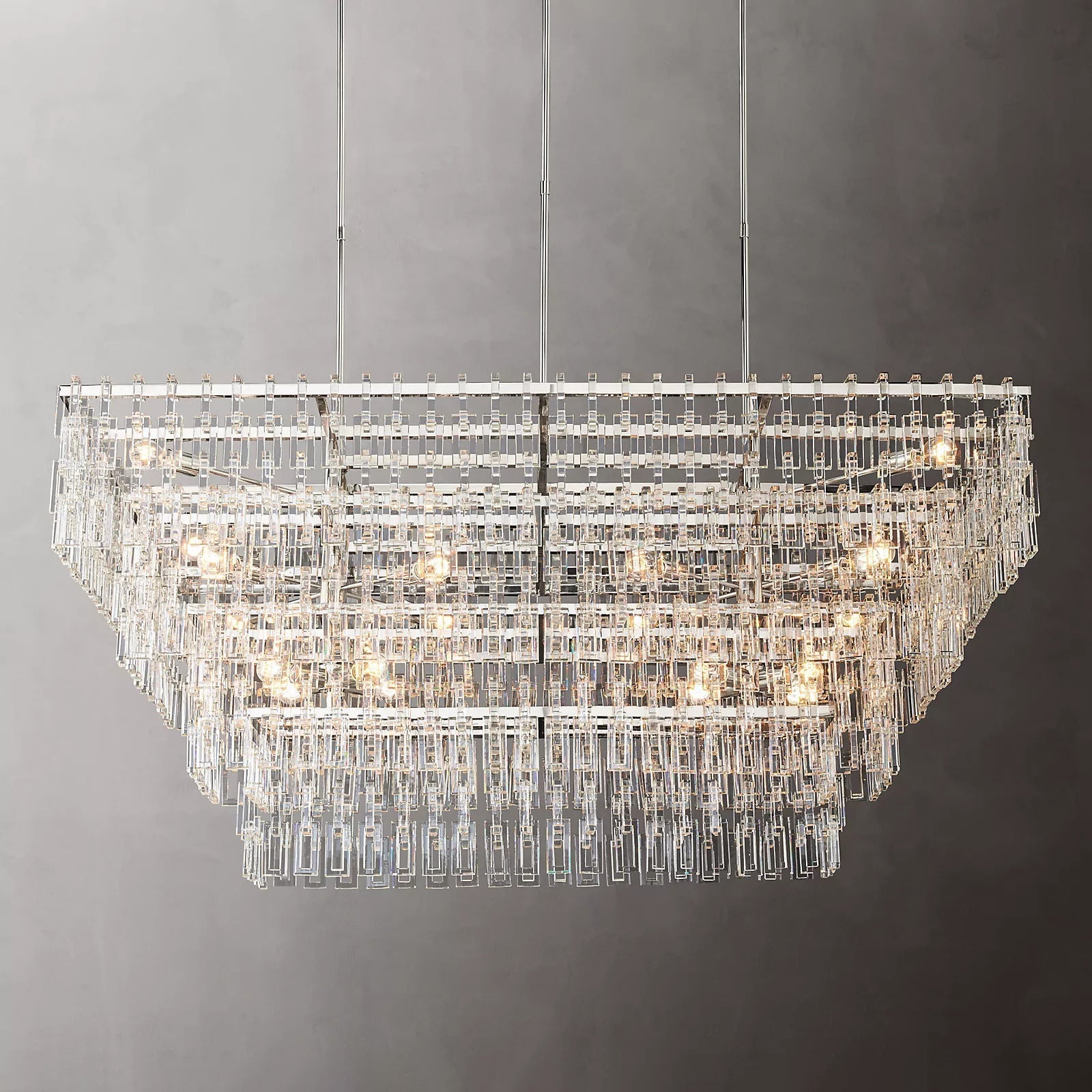 Mariogold Multi-Tier Crystal Chain Rectangle Chandelier 60" 72"
