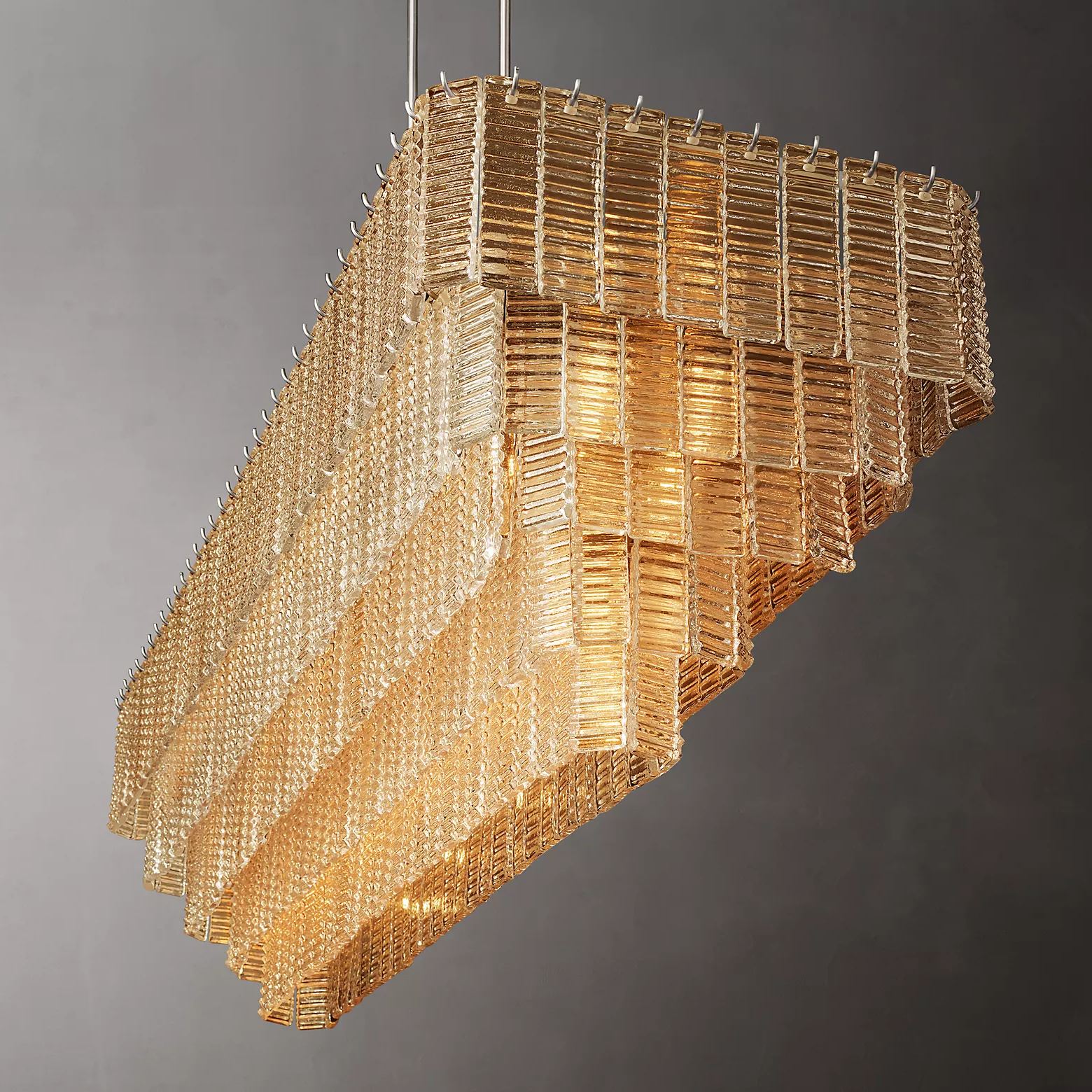 Siren Glass Rectangular Chandelier 77"