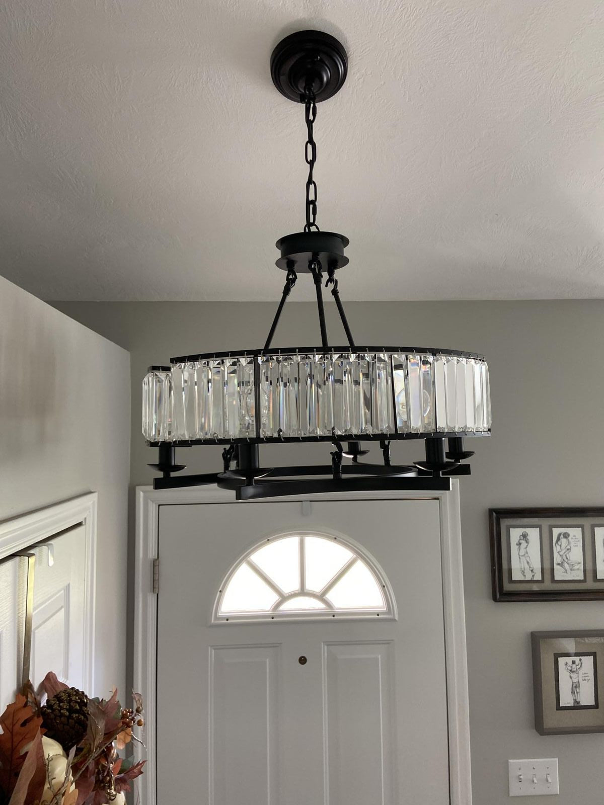 Decorative 6/ 8/ 10/ 12-Light Crystal Ceiling Chandelier Triangular Prism Island Light Fixture Metal Shade for Living Room-MEET LIGHTING