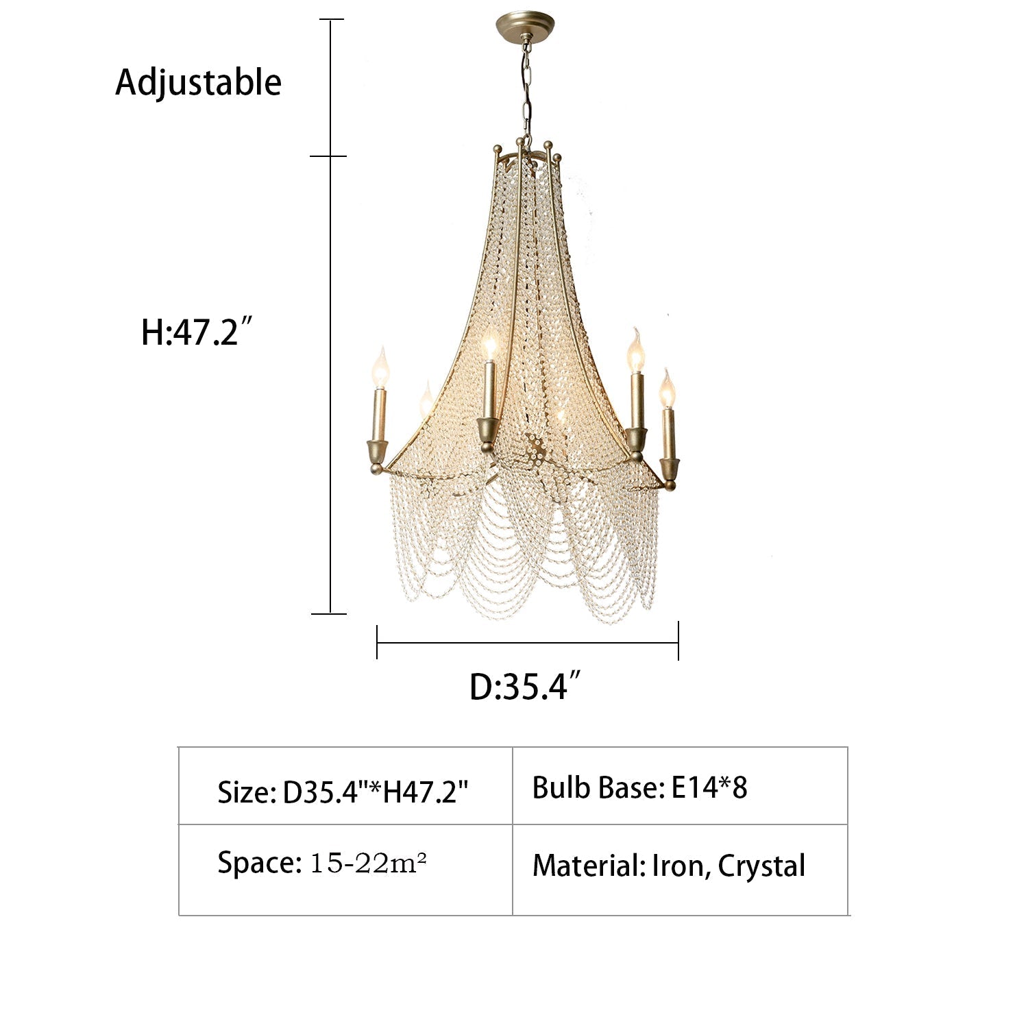 Extra Large European Crystal Beaded Chandelier Candle Light for Stairs / Duplex / Villa-MEET LIGHTING