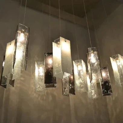 Art Design 1/25/60/84-Light Colorful Rectangle Cluster Glass Tile Pendant/Chandelier-MEET LIGHTING