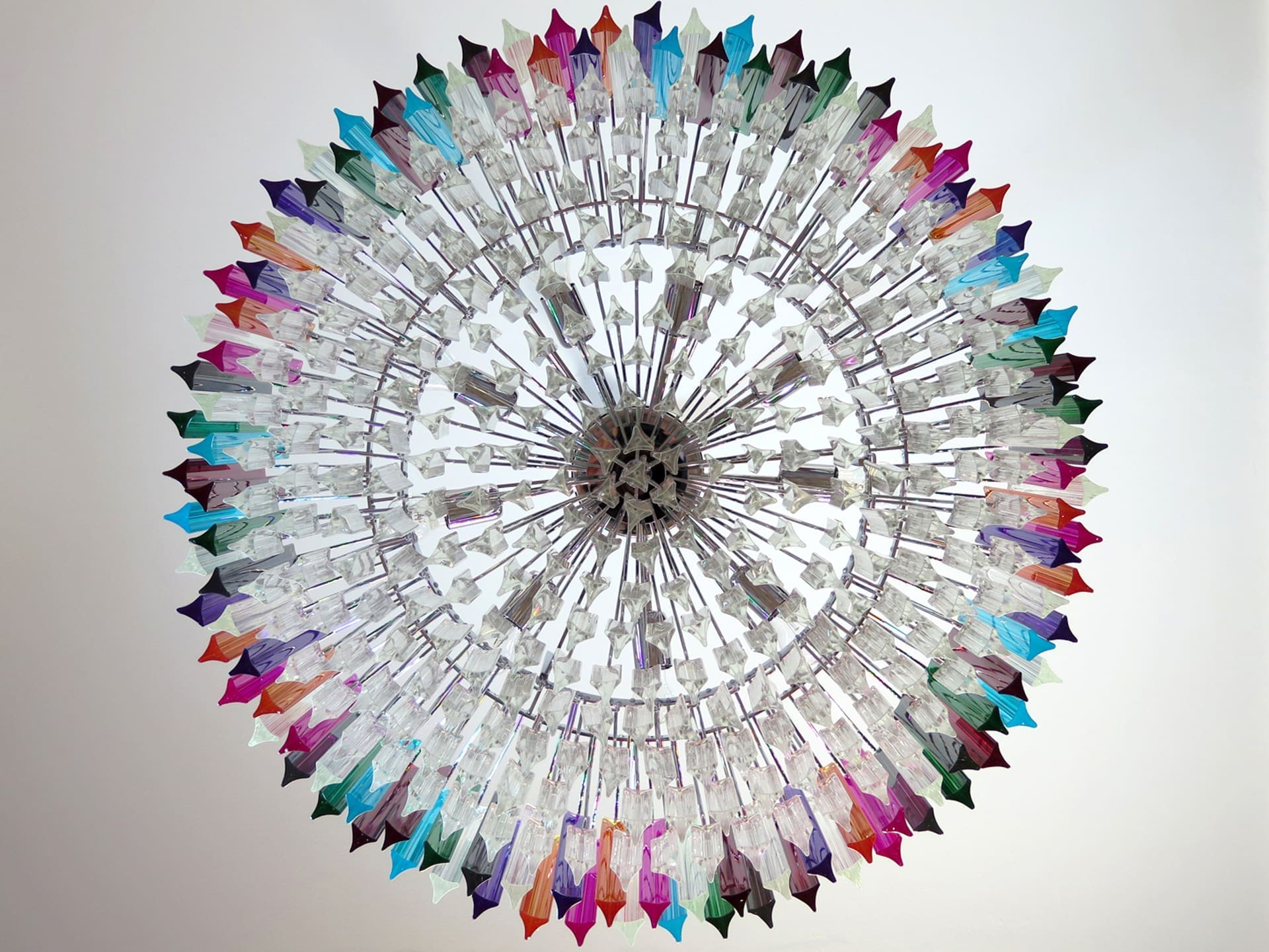 Murano Chandelier – Triedri Round – 391 prisms – Multi by Meetlighting