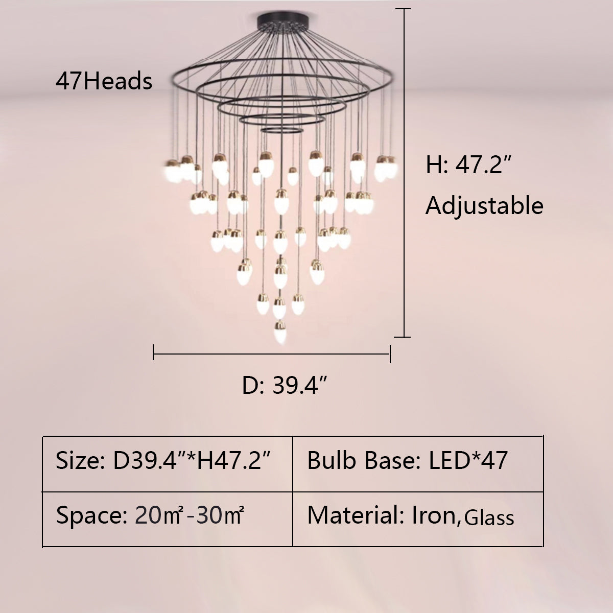 Extra Large Post-Modern Multi-tier Chandelier for High-ceiling Room/Stairs-MEET LIGHTING
