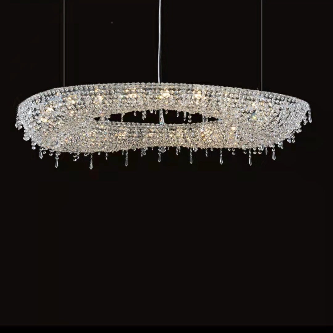 Unique Foyer Crystal Chandelier Luxury Hallway Ceiling Lamp Living Room Hanging Light Decor for Entryway-MEET LIGHTING