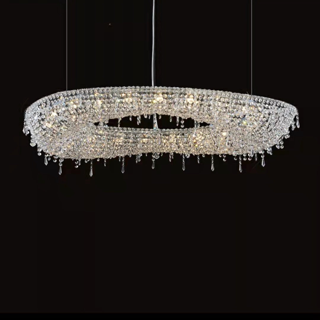 Unique Foyer Crystal Chandelier Luxury Hallway Ceiling Lamp Living Room Hanging Light Decor for Entryway-MEET LIGHTING