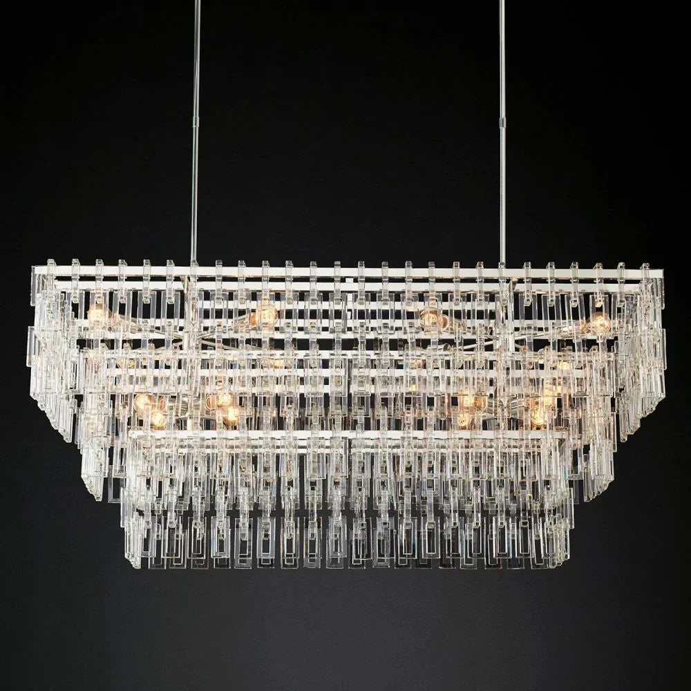 Mariogold 3-Tier Rectangular Chandelier 60"