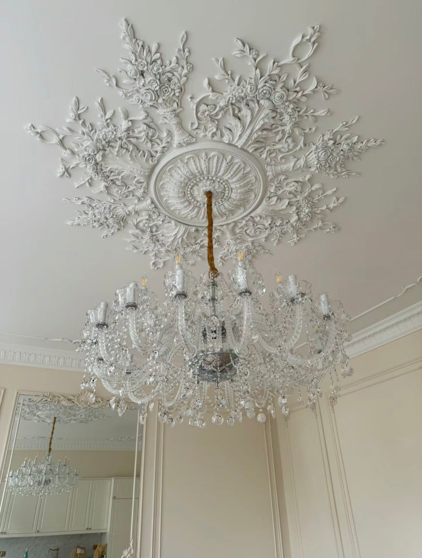 Rustic Antique European Candle Crystal Chandelier Popular Farmhouse Ceiling Light Fixture For Living Room-MEET LIGHTING