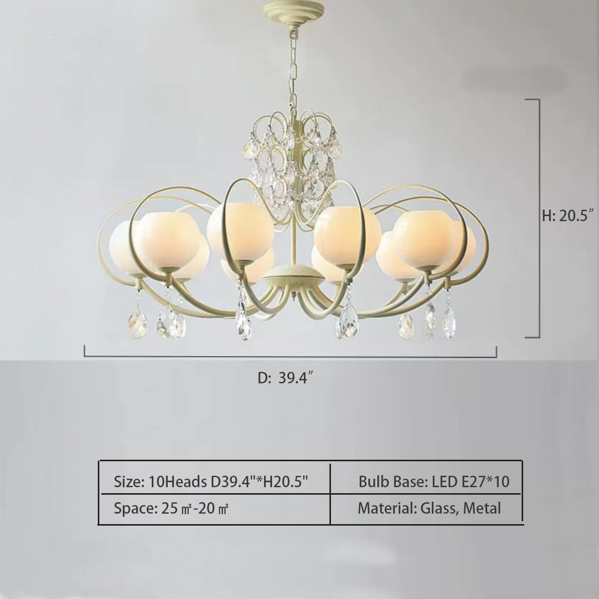 French Modern Minimalist Cream Style Dome Chandelier for Living Room/Bedroom-MEET LIGHTING