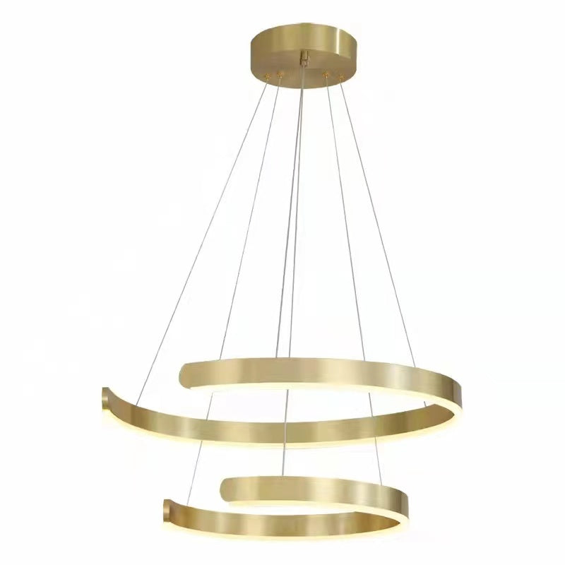Gold Ring LED Chandelier Light With Wrought Iron Accents For Living Room-MEET LIGHTING