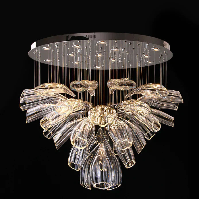 Light Luxury Art Design Petal-like Glass Chandeliers-MEET LIGHTING