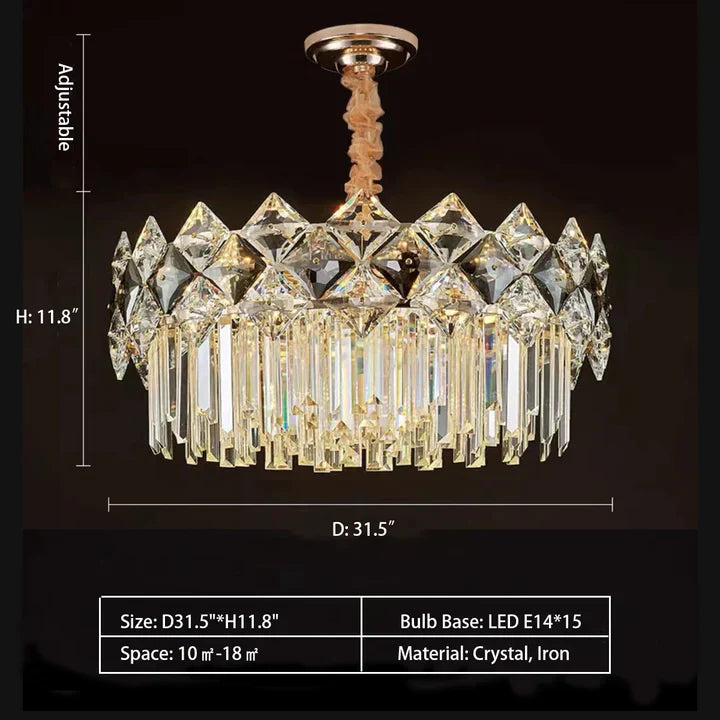 Modern Luxury Tiered Transparent Crystal Chandelier Suit for Living/Dining Room/Bedroom-MEET LIGHTING
