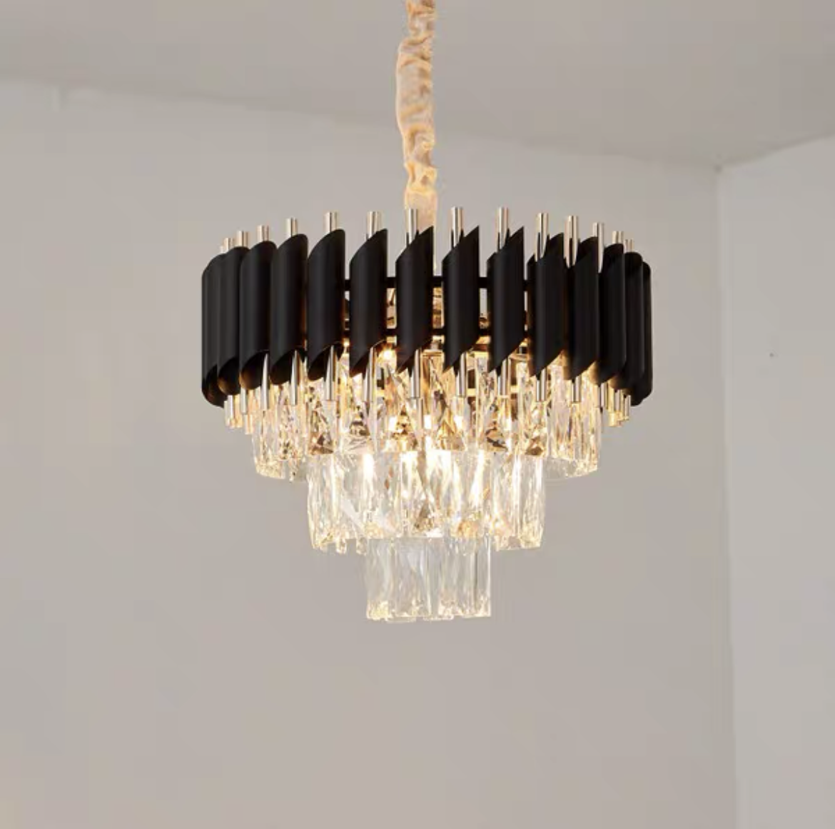 Modern Luxury Multi-Tier Oval/Round Crystal Tiered Chandelier-MEET LIGHTING
