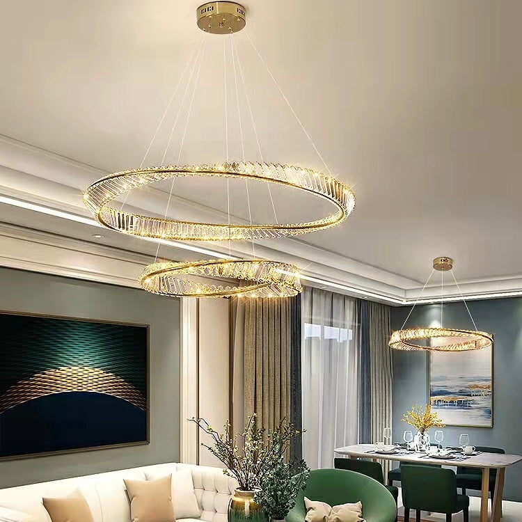 Ring Crystal Chandelier Luxury Living/ Dining Room Ceiling Lamp Bedroom Light-MEET LIGHTING