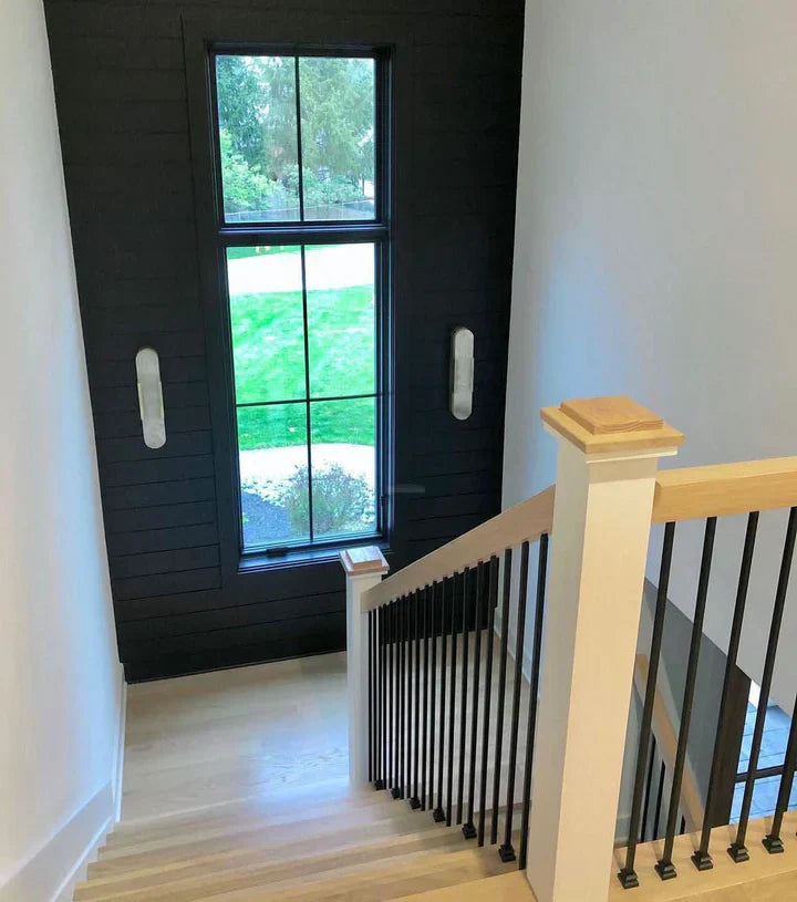 Modern Melange Elongated Alabaster Linear Wall Sconce