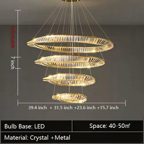 Ring Crystal Chandelier Luxury Living/ Dining Room Ceiling Lamp Bedroom Light-MEET LIGHTING