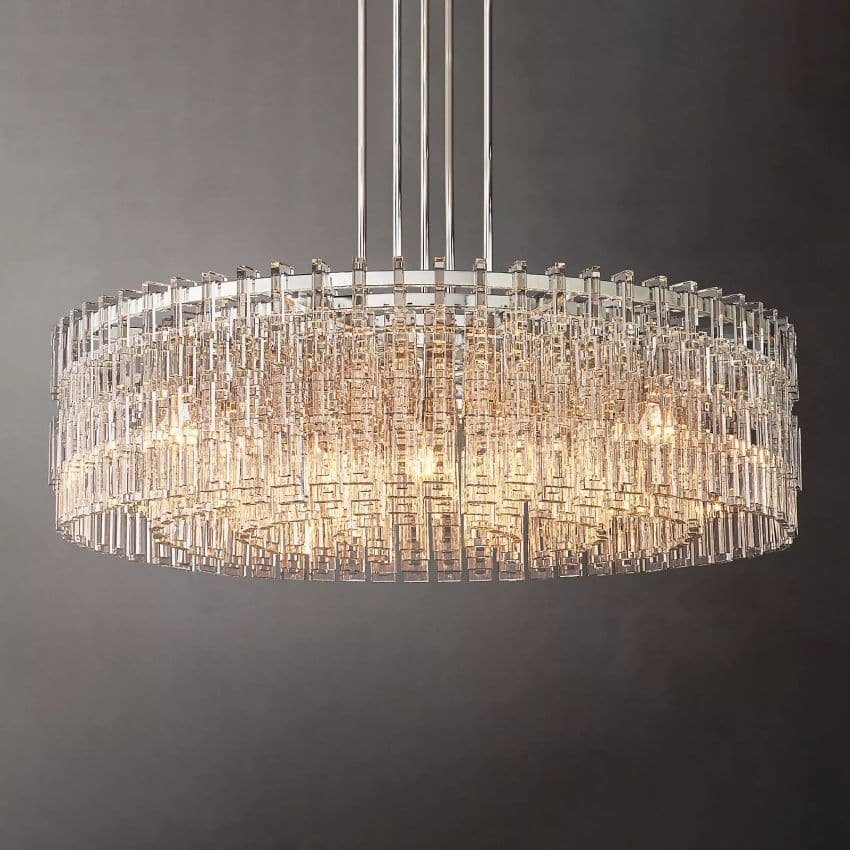 Mariogold Multi-Tier Crystal Chain Round Chandelier 48"